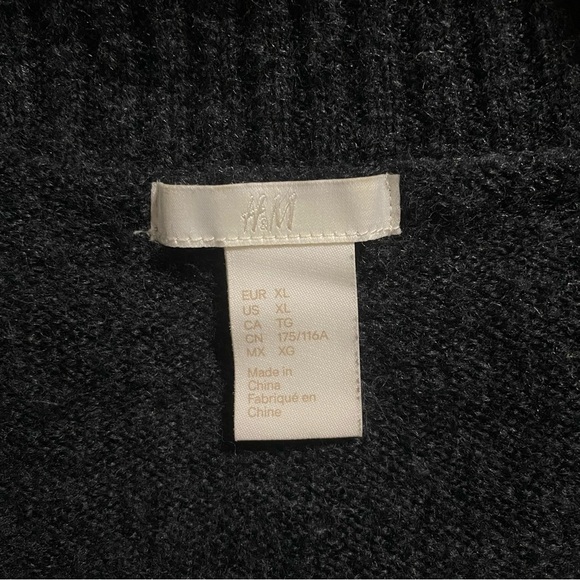 H&M Charcoal Gray Soft V Neck Pullover Sweater - Picture 4 of 5